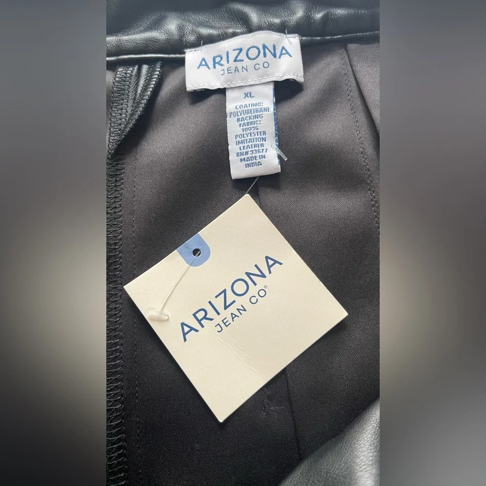 Arizona Faux Leather Womens Pleated Skirt Juniors, Color: Black Sz XL